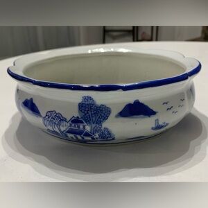 AAA Porcelain Floral Blue White Planter Bowl Made In China